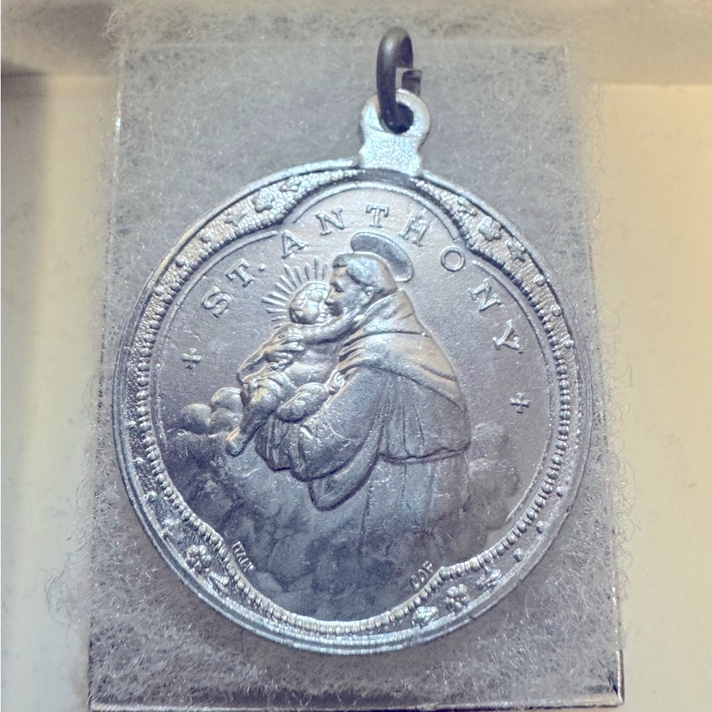 Saint Anthony Lady Carmel pendant antique extra large 38 mm catholic - Picture 2 of 2